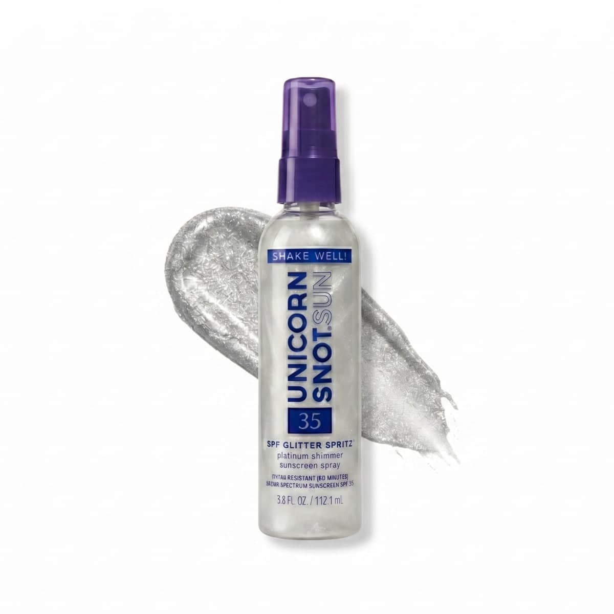 Unicorn Snot - SPF 35 Glitter Spritz | Sunscreen Spray | Platinum - Image 1