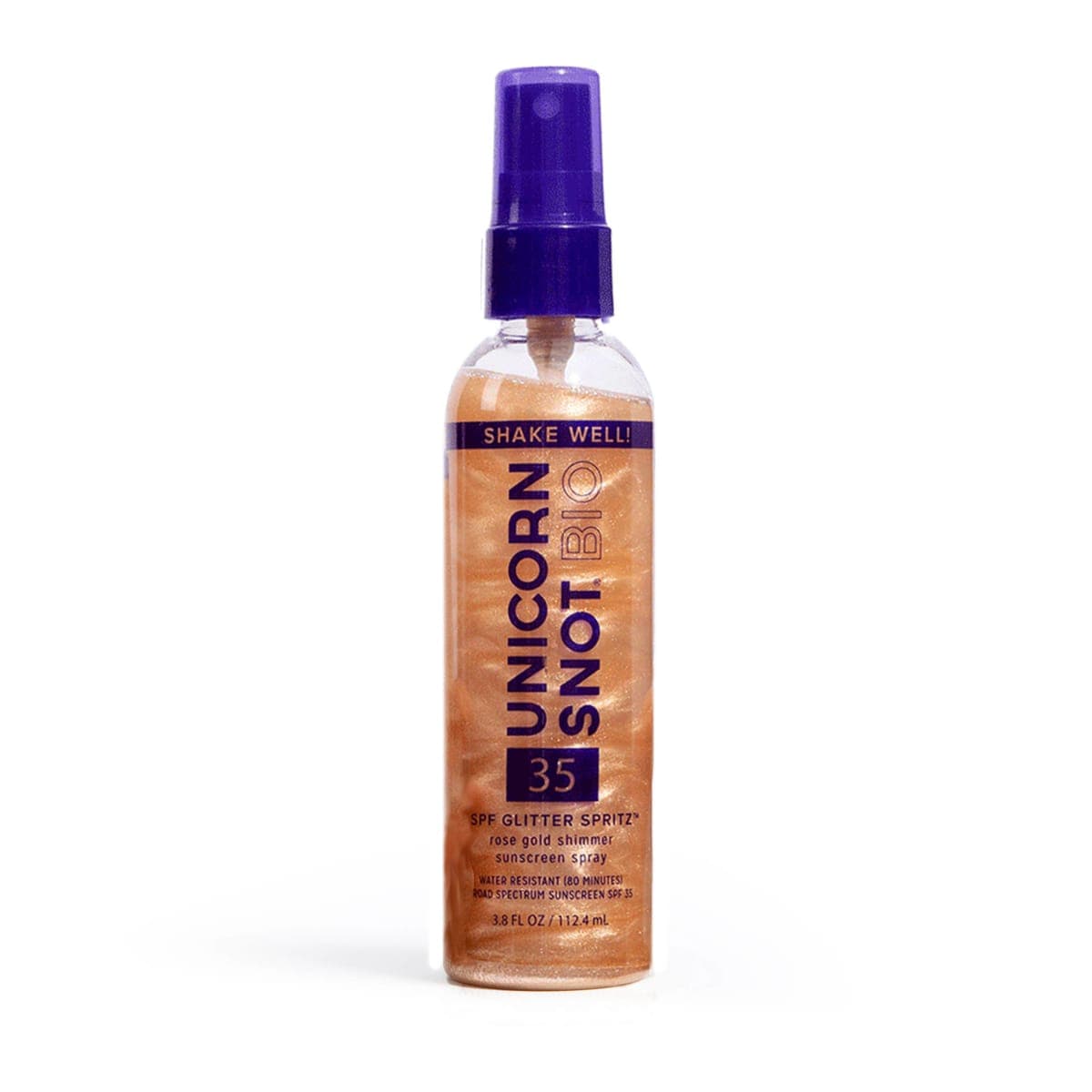 Unicorn Snot - SPF 35 Glitter Spritz | Sunscreen Spray | Rose Gold Shimmer - Image 1