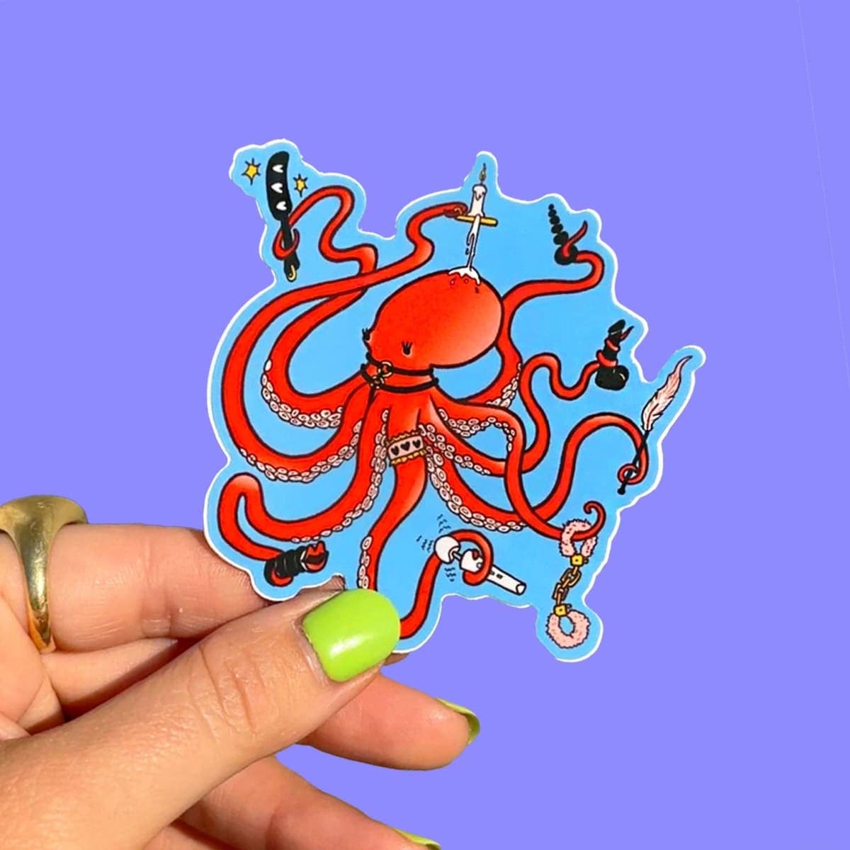 Octo-Lover Vinyl Sticker - Image 1