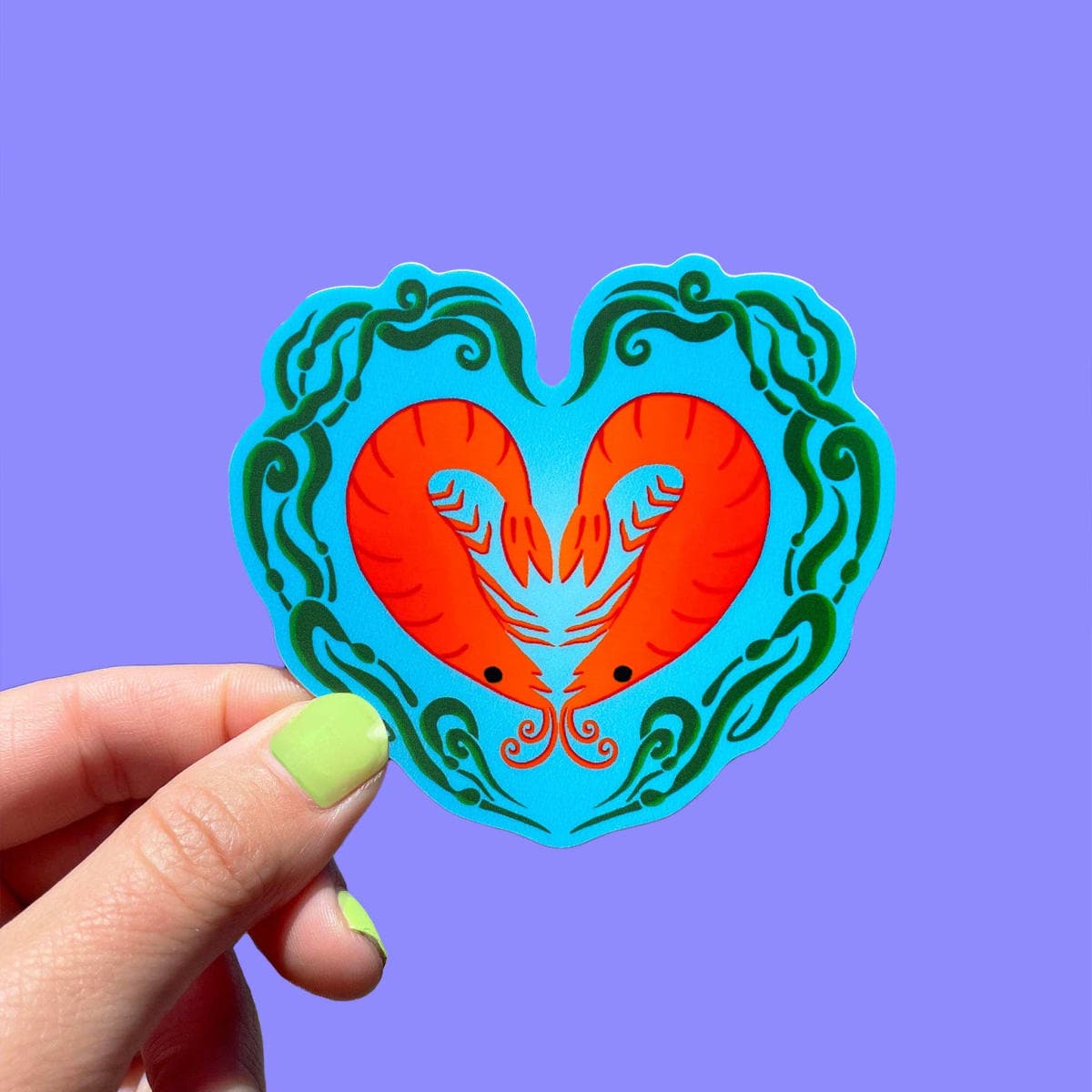 Gemini Shrimp - Vinyl Sticker - Image 1