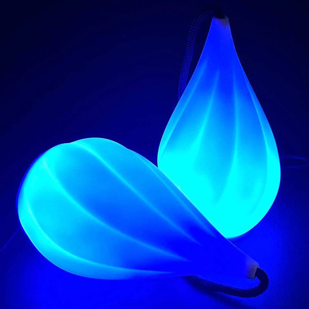 Zeekio LED Tear Drop Poi - Beginner to Pro - 8 Diffrent Settings - Multi-color LED Lights - Great for Raves and Carnivals - Image 1